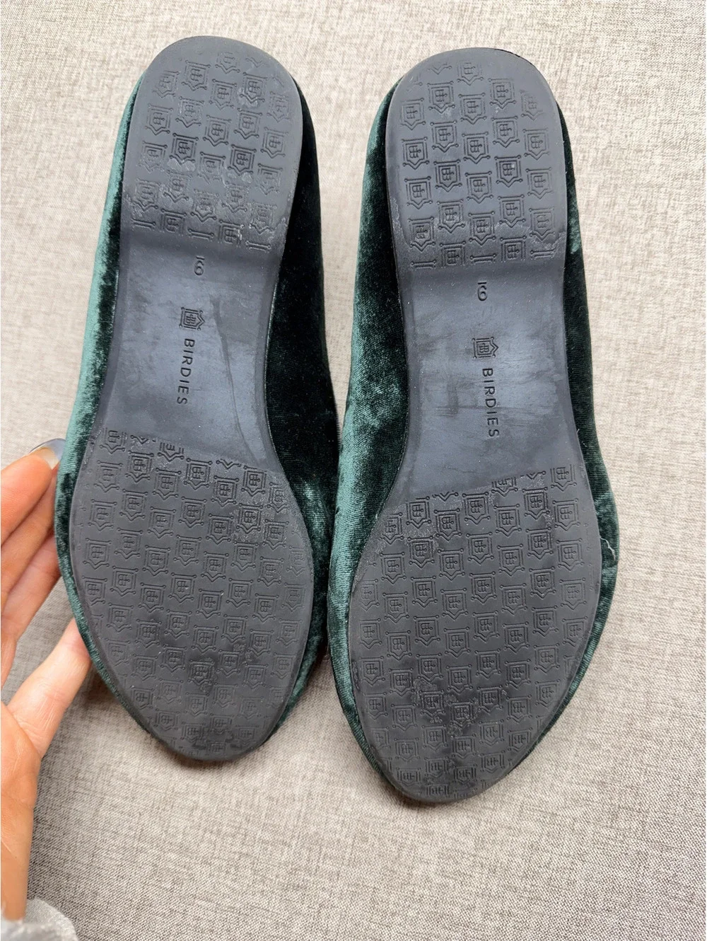Birdies Women’s 10 Emerald Green Velvet Smoking Loafers Paisley Quilted Flats